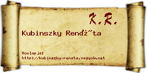 Kubinszky Renáta névjegykártya